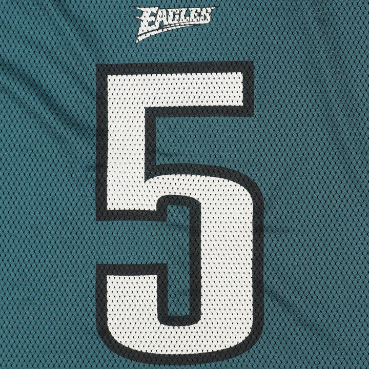 Reebok Philadelphia Eagles Mesh V-Neck Football 3/4 Sleeve T-Shirt, Men's Size L (approx.) Nylon green type Vintage Second Hand