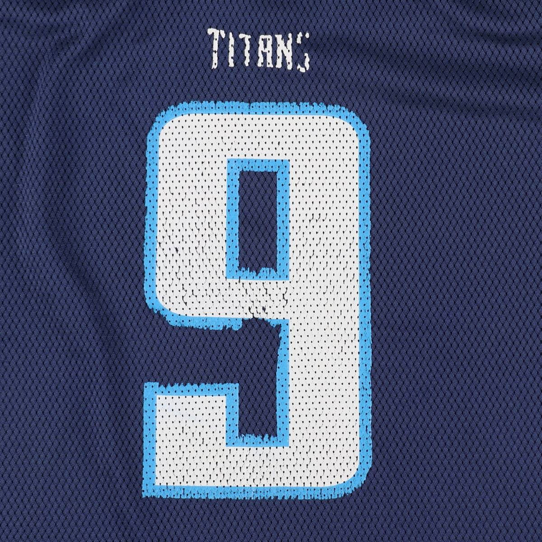Reebok NFL Tennessee Titans Mesh V-Neck Football 3/4 Sleeve T-Shirt (Men's XL equivalent) unclear navy blue type Vintage Second Hand