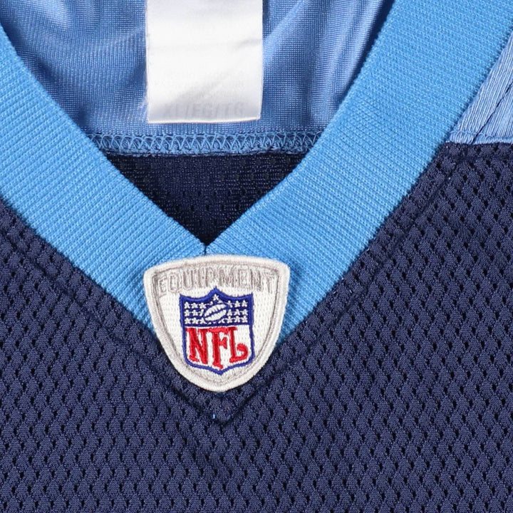 Reebok NFL Tennessee Titans Mesh V-Neck Football 3/4 Sleeve T-Shirt (Men's XL equivalent) unclear navy blue type Vintage Second Hand