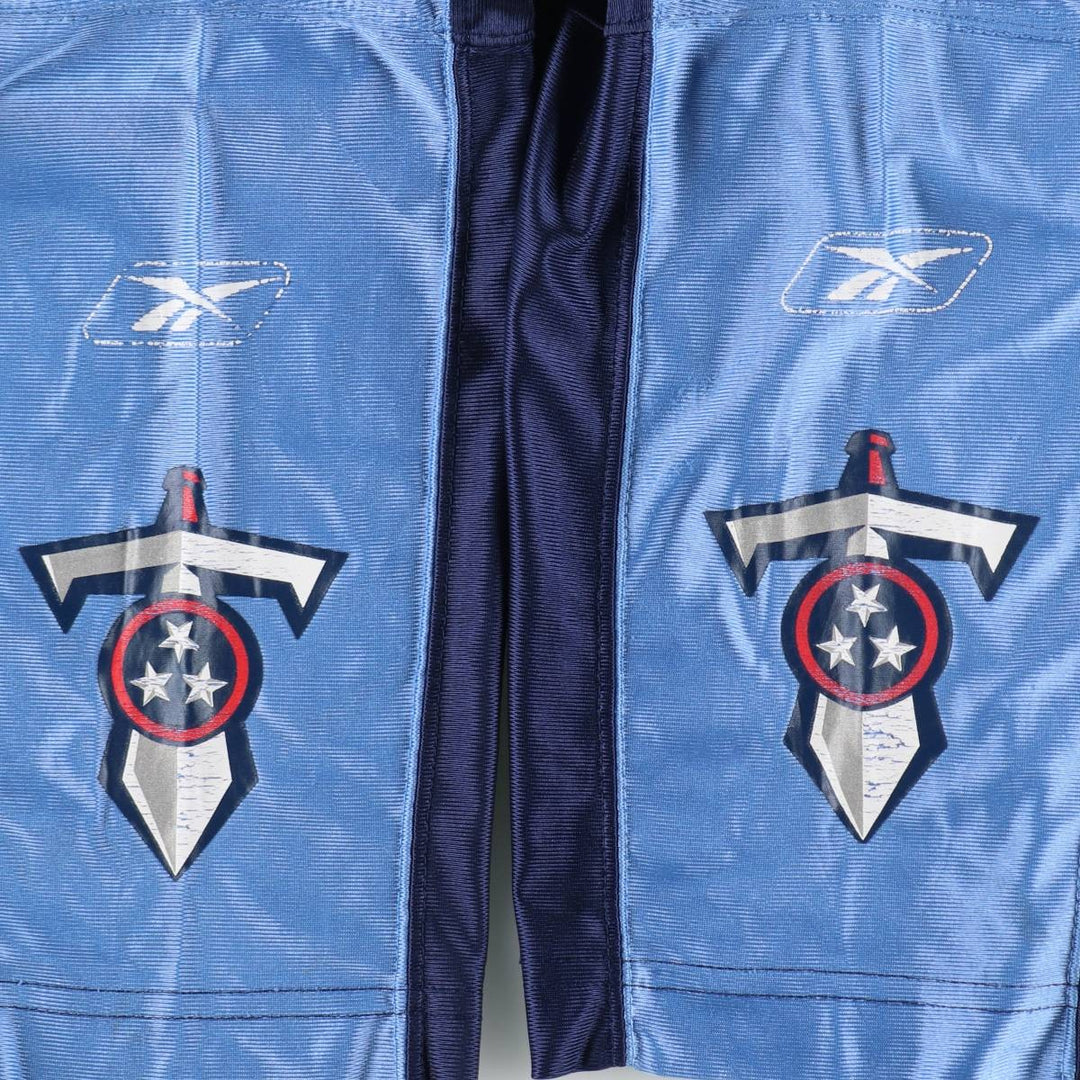 Reebok NFL Tennessee Titans Mesh V-Neck Football 3/4 Sleeve T-Shirt (Men's XL equivalent) unclear navy blue type Vintage Second Hand