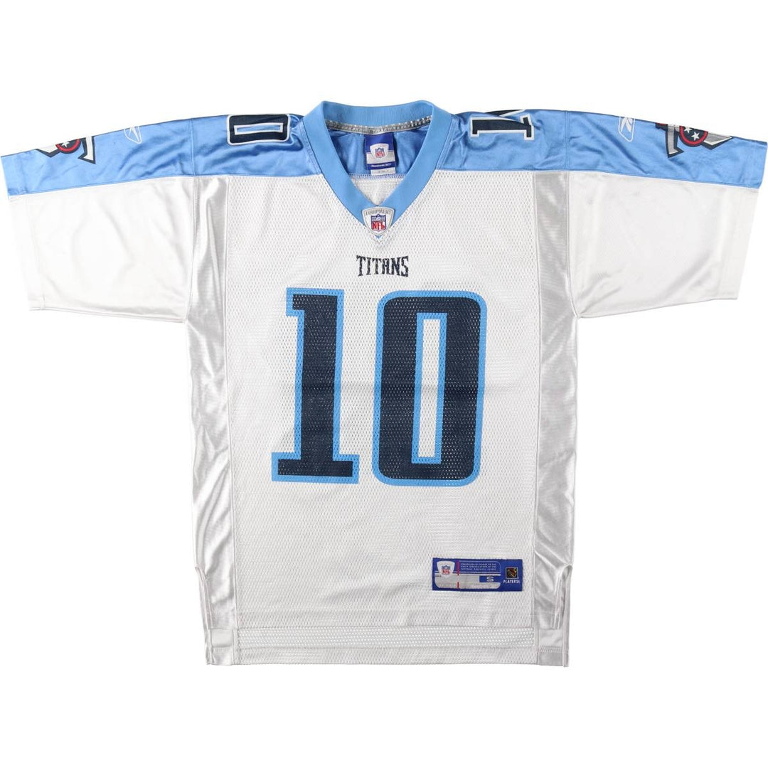 Reebok NFL Tennessee Titans Mesh V-Neck Football Short Sleeve T-Shirt (Men's Size S) polyester white type Vintage Second Hand