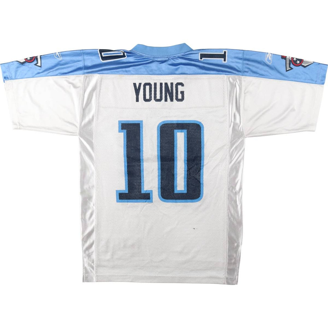 Reebok NFL Tennessee Titans Mesh V-Neck Football Short Sleeve T-Shirt (Men's Size S) polyester white type Vintage Second Hand
