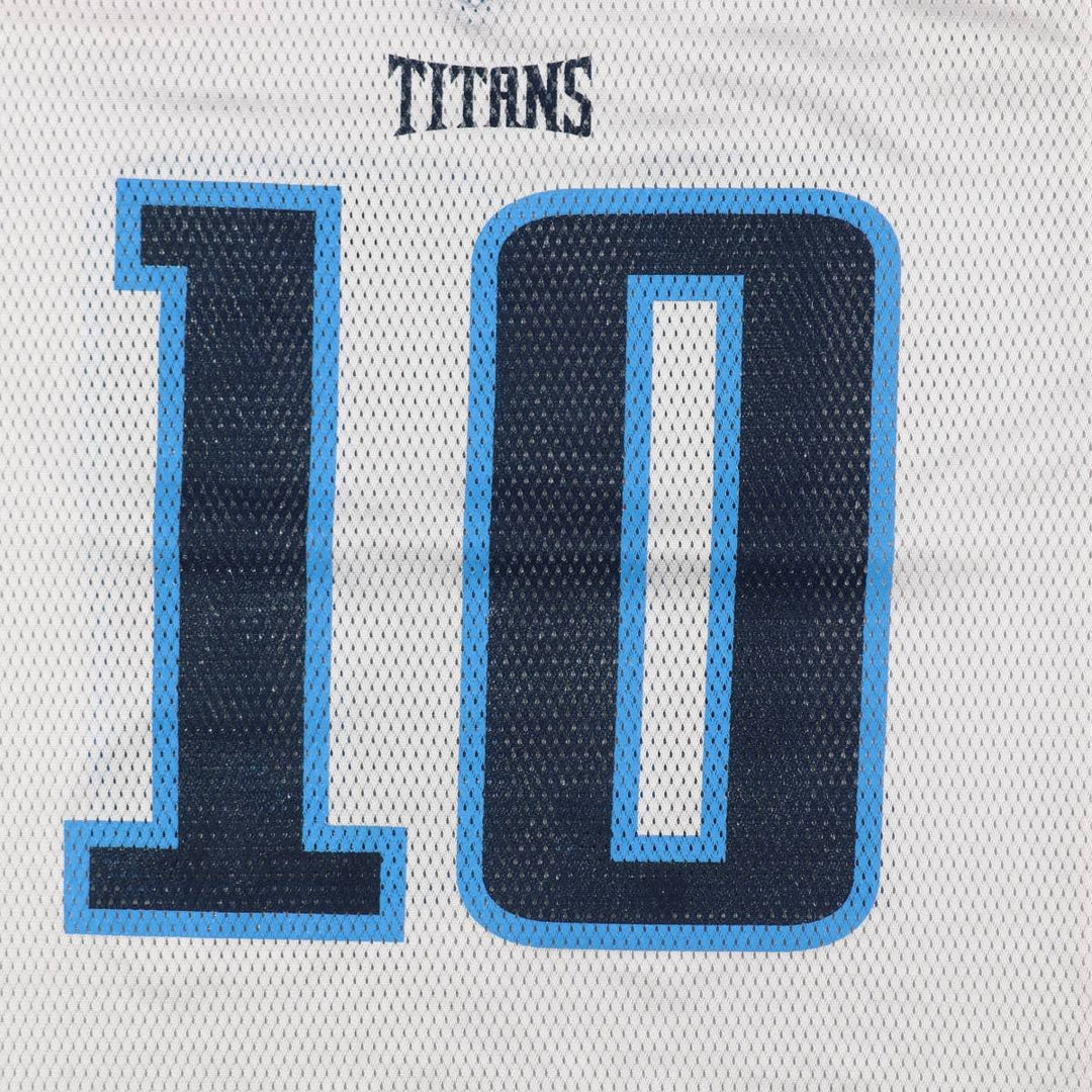 Reebok NFL Tennessee Titans Mesh V-Neck Football Short Sleeve T-Shirt (Men's Size S) polyester white type Vintage Second Hand