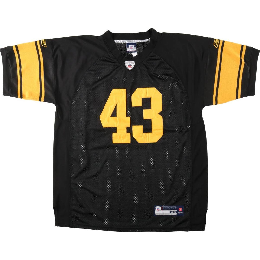 Reebok Pittsburgh Steelers Mesh V-Neck Football 3/4 Sleeve T-Shirt, Men's XXL (approx.) unclear black type Vintage Second Hand