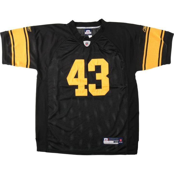 Reebok Pittsburgh Steelers Mesh V-Neck Football 3/4 Sleeve T-Shirt, Men's XXL (approx.) unclear black type Vintage Second Hand