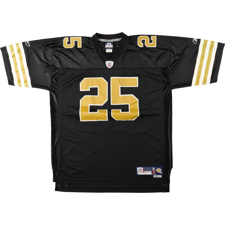 Reebok NFL New Orleans Saints Five-Quarter Sleeve Mesh V-Neck Game Shirt Football Shirt Men's XL Equivalent polyester black type Vintage Second Hand