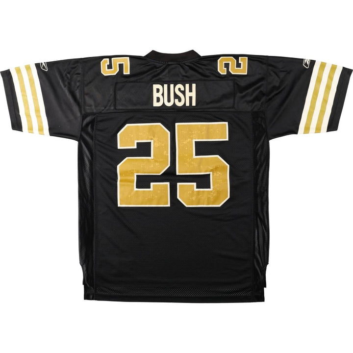 Reebok NFL New Orleans Saints Five-Quarter Sleeve Mesh V-Neck Game Shirt Football Shirt Men's XL Equivalent polyester black type Vintage Second Hand