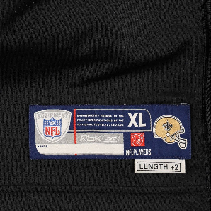Reebok NFL New Orleans Saints Five-Quarter Sleeve Mesh V-Neck Game Shirt Football Shirt Men's XL Equivalent polyester black type Vintage Second Hand