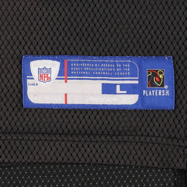 Reebok NFL Carolina Panthers V-neck Mesh Five-quarter Sleeve Game Shirt Football Shirt Men's Size L (approx.) Nylon black type Vintage Second Hand