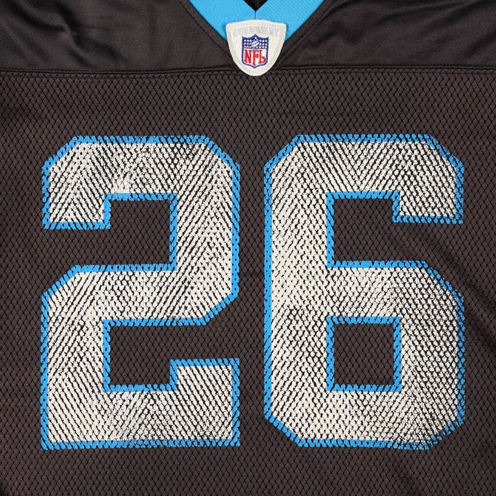 Reebok NFL Carolina Panthers V-neck Mesh Five-quarter Sleeve Game Shirt Football Shirt Men's Size L (approx.) Nylon black type Vintage Second Hand