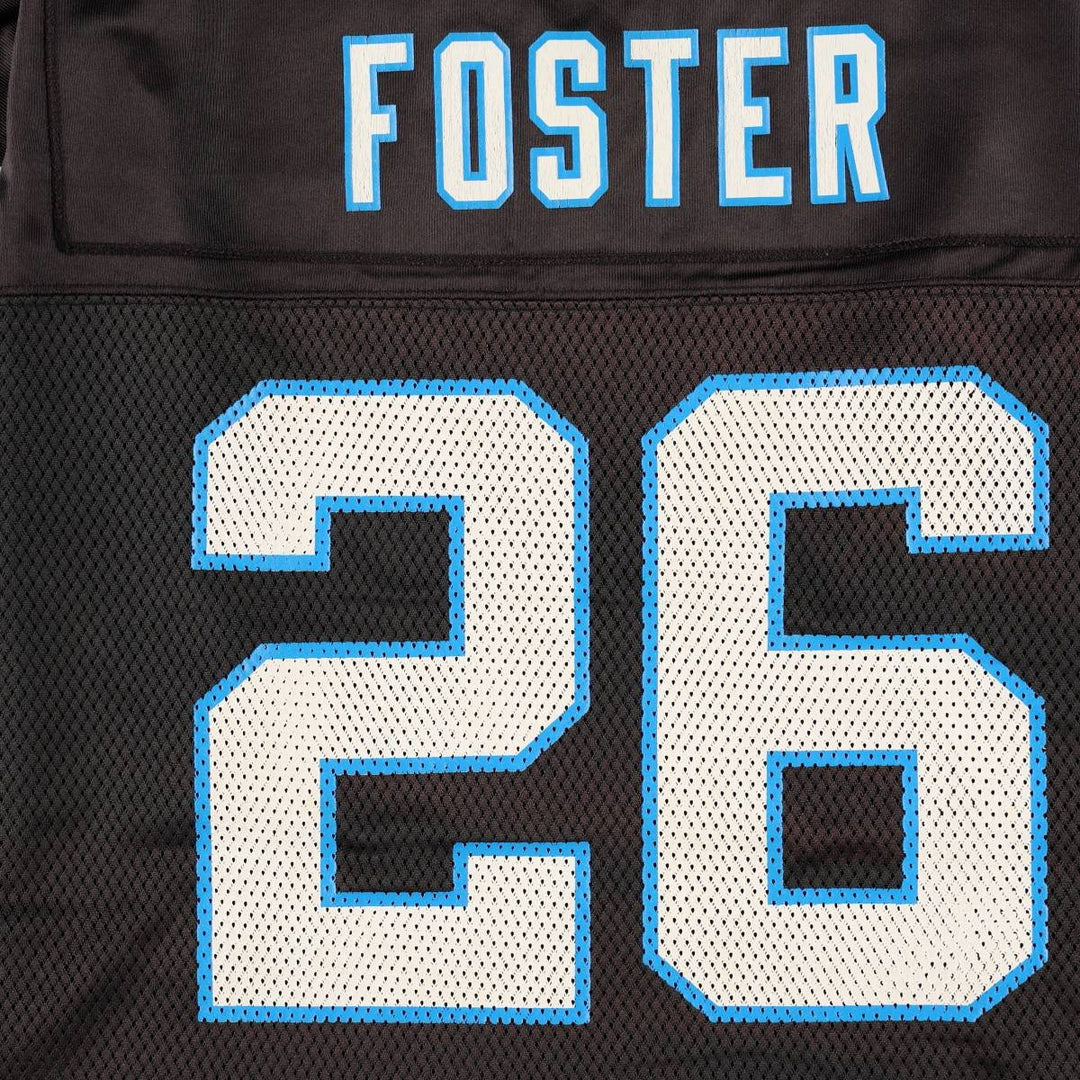 Reebok NFL Carolina Panthers V-neck Mesh Five-quarter Sleeve Game Shirt Football Shirt Men's Size L (approx.) Nylon black type Vintage Second Hand