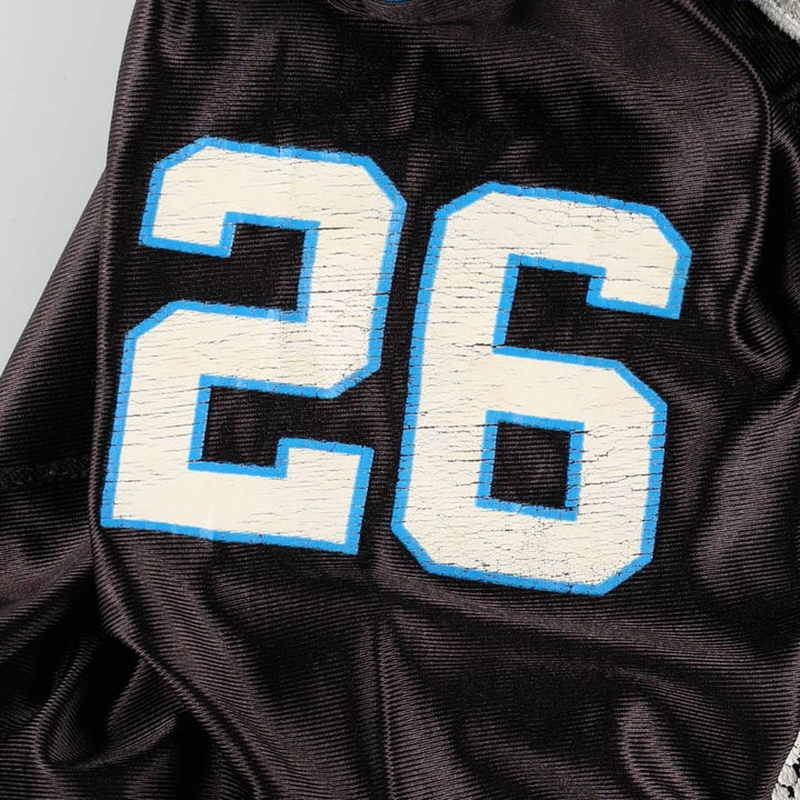 Reebok NFL Carolina Panthers V-neck Mesh Five-quarter Sleeve Game Shirt Football Shirt Men's Size L (approx.) Nylon black type Vintage Second Hand