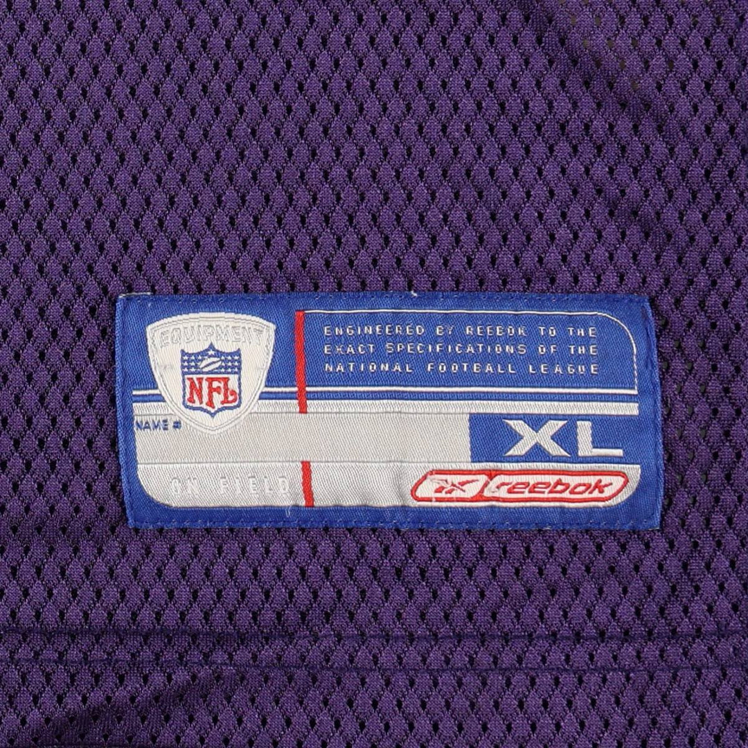 Reebok NFL Baltimore Ravens V-Neck Mesh Five-Quarter Sleeve Game Shirt Football Shirt Men's XL (approx.) Nylon purple type Vintage Second Hand
