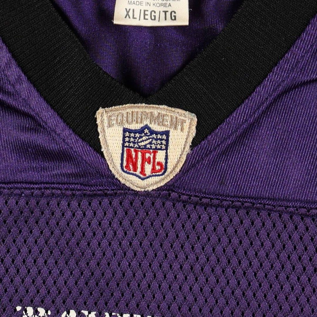 Reebok NFL Baltimore Ravens V-Neck Mesh Five-Quarter Sleeve Game Shirt Football Shirt Men's XL (approx.) Nylon purple type Vintage Second Hand