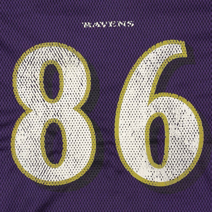 Reebok NFL Baltimore Ravens V-Neck Mesh Five-Quarter Sleeve Game Shirt Football Shirt Men's XL (approx.) Nylon purple type Vintage Second Hand