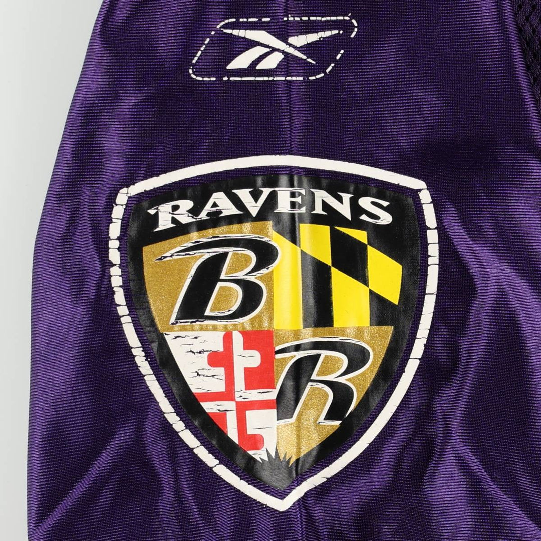Reebok NFL Baltimore Ravens V-Neck Mesh Five-Quarter Sleeve Game Shirt Football Shirt Men's XL (approx.) Nylon purple type Vintage Second Hand