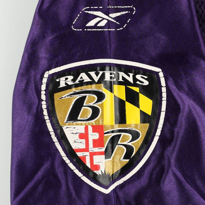 Reebok NFL Baltimore Ravens V-Neck Mesh Five-Quarter Sleeve Game Shirt Football Shirt Men's XL (approx.) Nylon purple type Vintage Second Hand