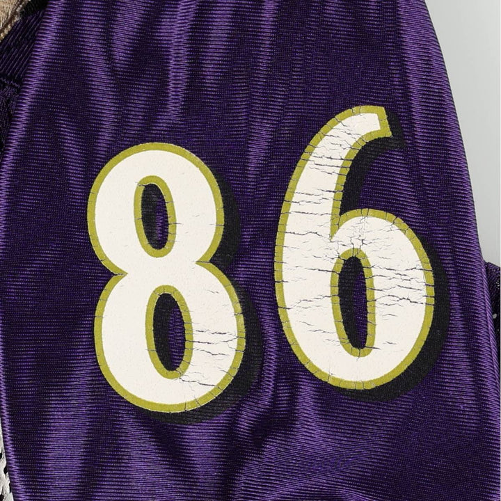 Reebok NFL Baltimore Ravens V-Neck Mesh Five-Quarter Sleeve Game Shirt Football Shirt Men's XL (approx.) Nylon purple type Vintage Second Hand