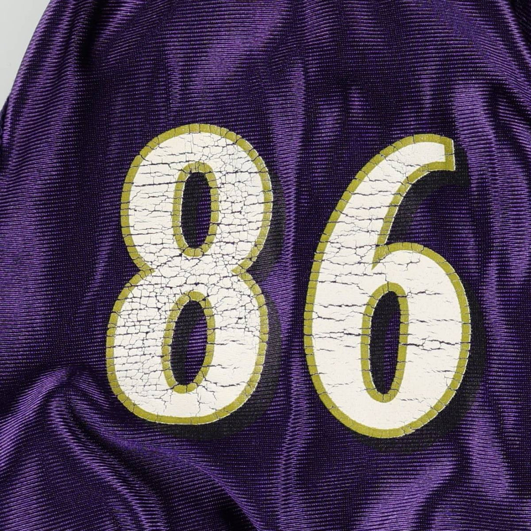 Reebok NFL Baltimore Ravens V-Neck Mesh Five-Quarter Sleeve Game Shirt Football Shirt Men's XL (approx.) Nylon purple type Vintage Second Hand
