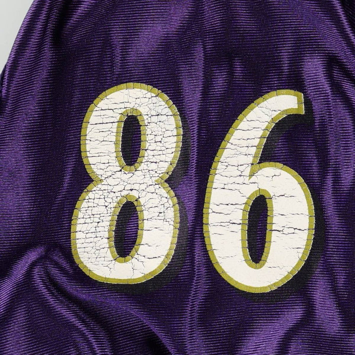 Reebok NFL Baltimore Ravens V-Neck Mesh Five-Quarter Sleeve Game Shirt Football Shirt Men's XL (approx.) Nylon purple type Vintage Second Hand