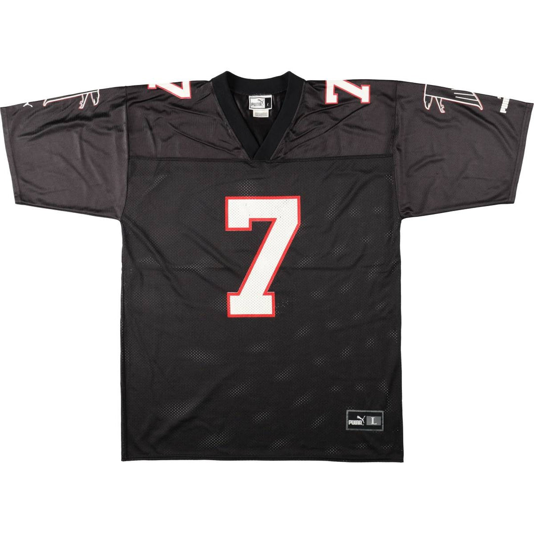 90s-00'S Puma NFL Atlanta Falcons V-neck Mesh Five-quarter Sleeve Game Shirt Football Shirt Men's Size L (approx.) Nylon black type Vintage Second Hand
