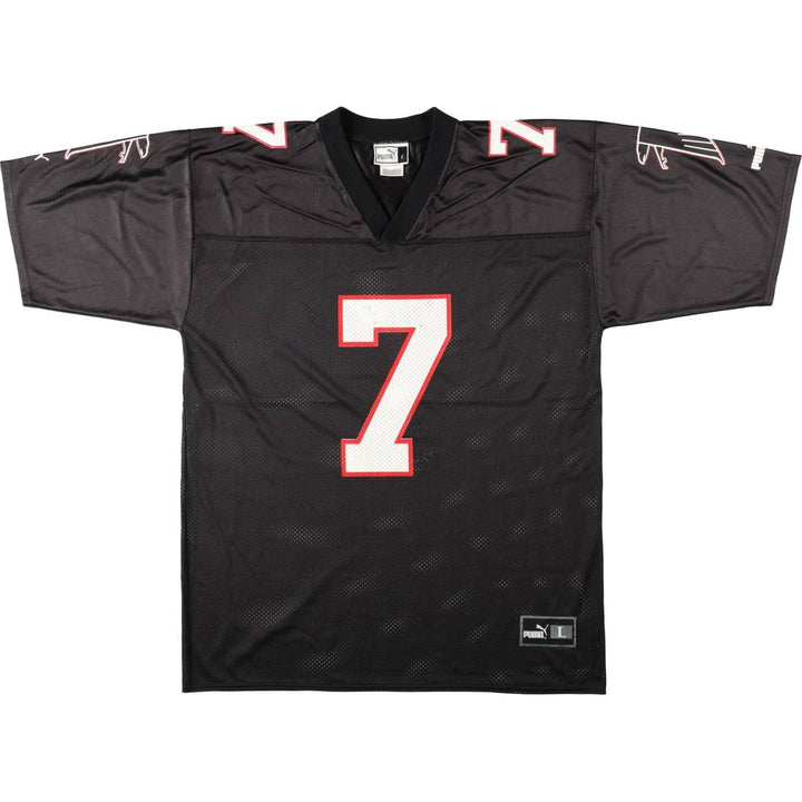 90s-00'S Puma NFL Atlanta Falcons V-neck Mesh Five-quarter Sleeve Game Shirt Football Shirt Men's Size L (approx.) Nylon black type Vintage Second Hand