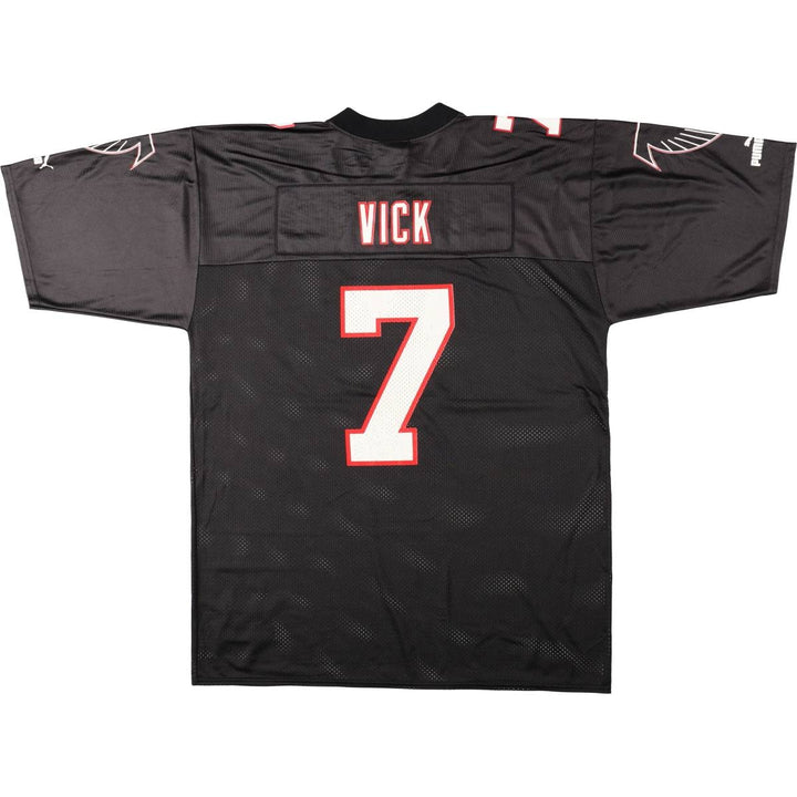 90s-00'S Puma NFL Atlanta Falcons V-neck Mesh Five-quarter Sleeve Game Shirt Football Shirt Men's Size L (approx.) Nylon black type Vintage Second Hand