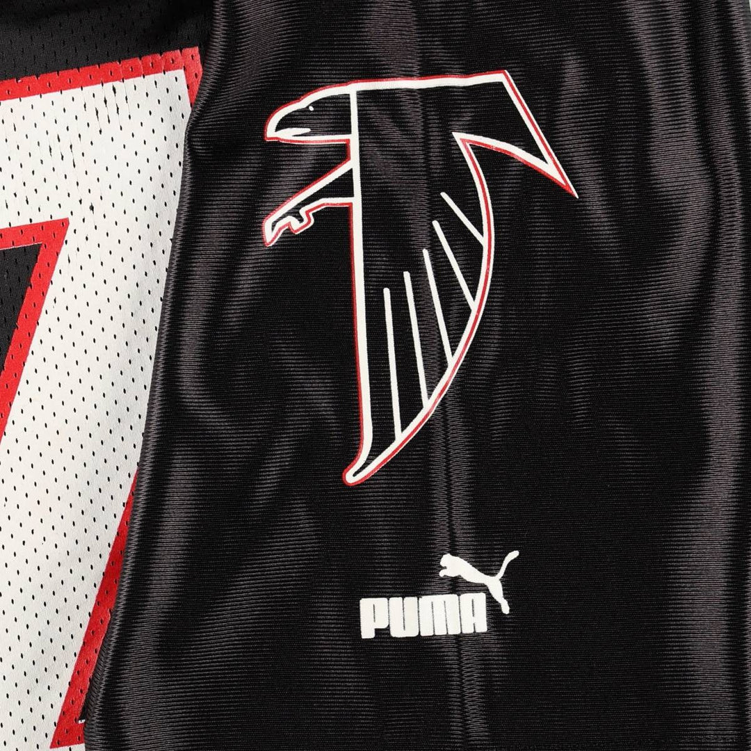 90s-00'S Puma NFL Atlanta Falcons V-neck Mesh Five-quarter Sleeve Game Shirt Football Shirt Men's Size L (approx.) Nylon black type Vintage Second Hand