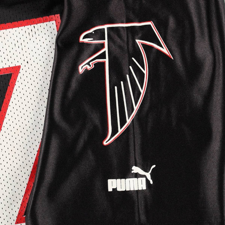 90s-00'S Puma NFL Atlanta Falcons V-neck Mesh Five-quarter Sleeve Game Shirt Football Shirt Men's Size L (approx.) Nylon black type Vintage Second Hand