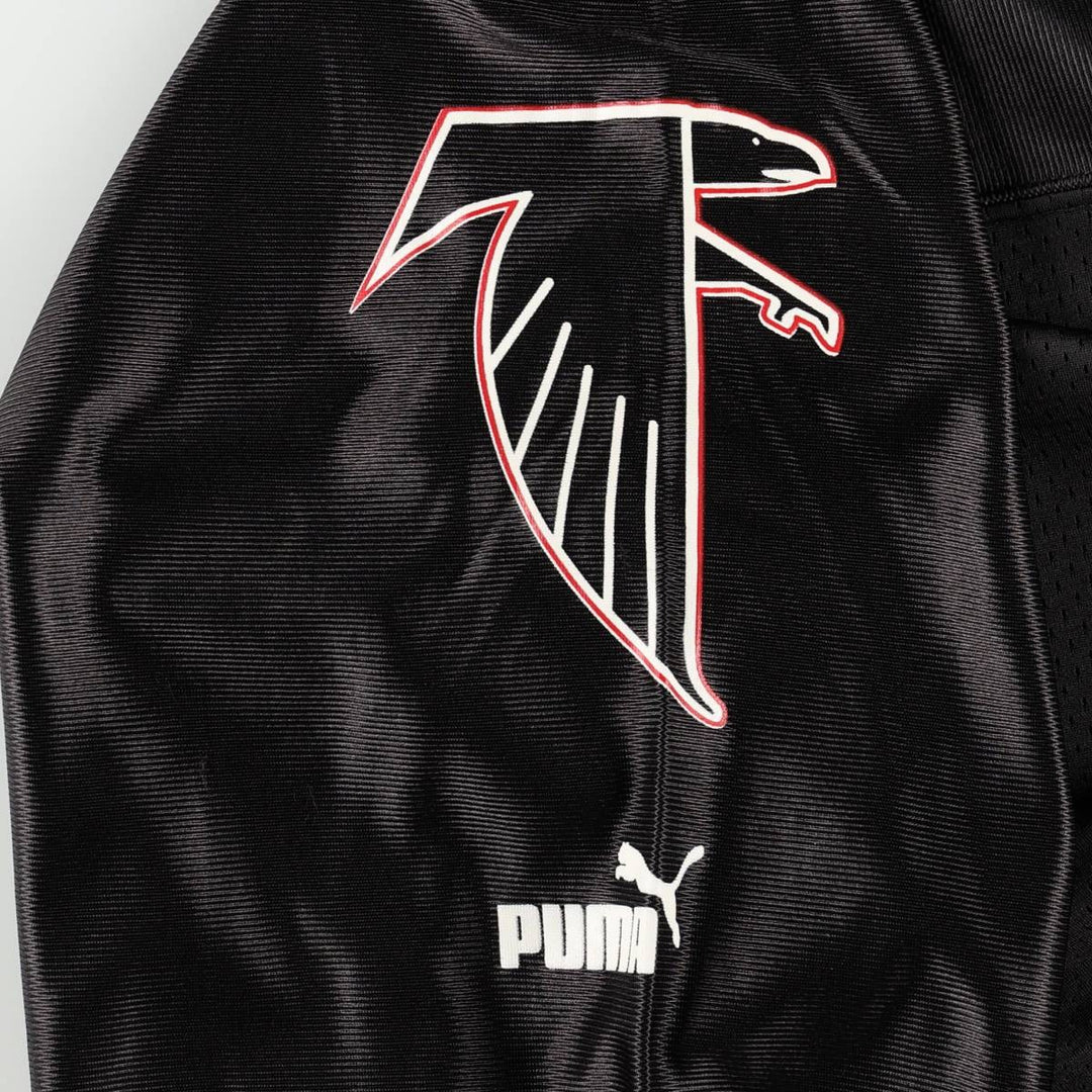 90s-00'S Puma NFL Atlanta Falcons V-neck Mesh Five-quarter Sleeve Game Shirt Football Shirt Men's Size L (approx.) Nylon black type Vintage Second Hand
