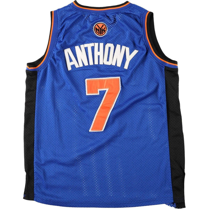 Mitchell and Ness NBA New York Knicks V-Neck Mesh Game Shirt Replica Uniform (Men's Size L) unclear blue type Vintage Second Hand