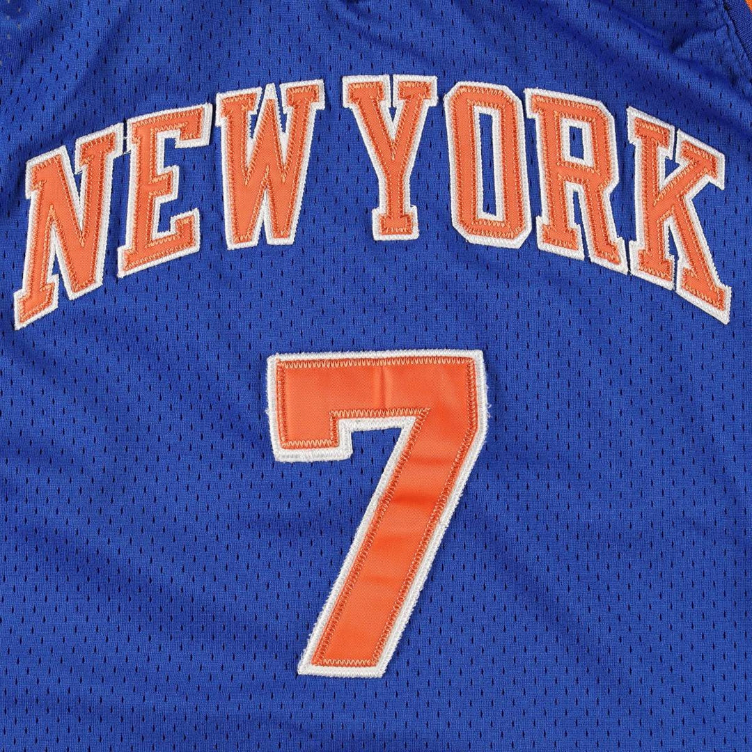 Mitchell and Ness NBA New York Knicks V-Neck Mesh Game Shirt Replica Uniform (Men's Size L) unclear blue type Vintage Second Hand