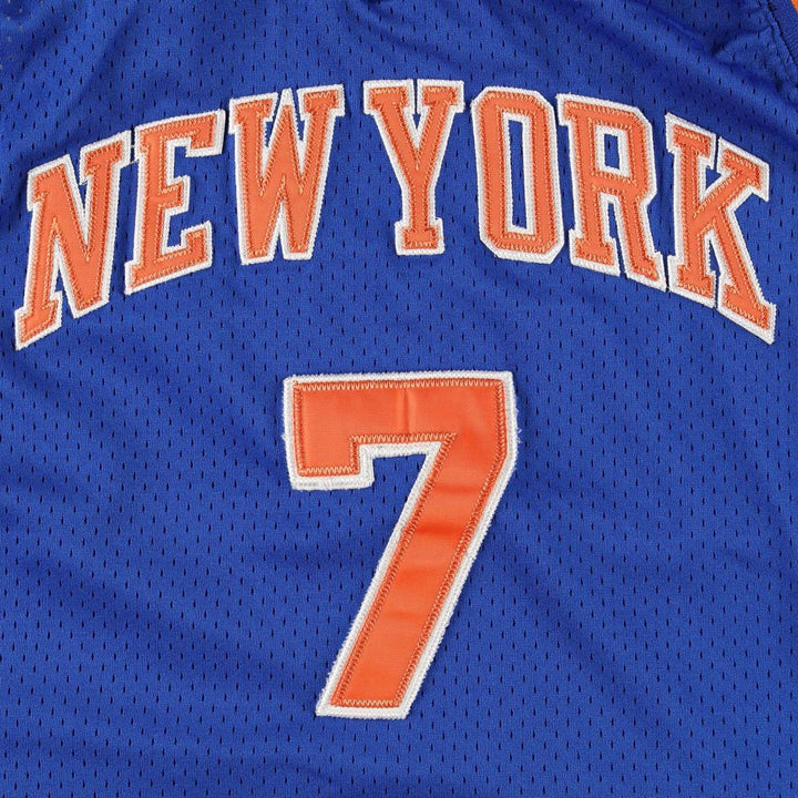Mitchell and Ness NBA New York Knicks V-Neck Mesh Game Shirt Replica Uniform (Men's Size L) unclear blue type Vintage Second Hand