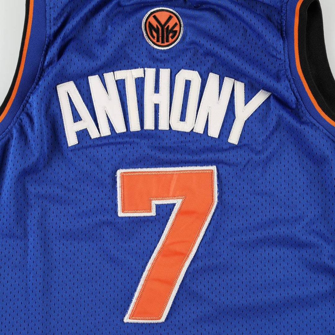 Mitchell and Ness NBA New York Knicks V-Neck Mesh Game Shirt Replica Uniform (Men's Size L) unclear blue type Vintage Second Hand