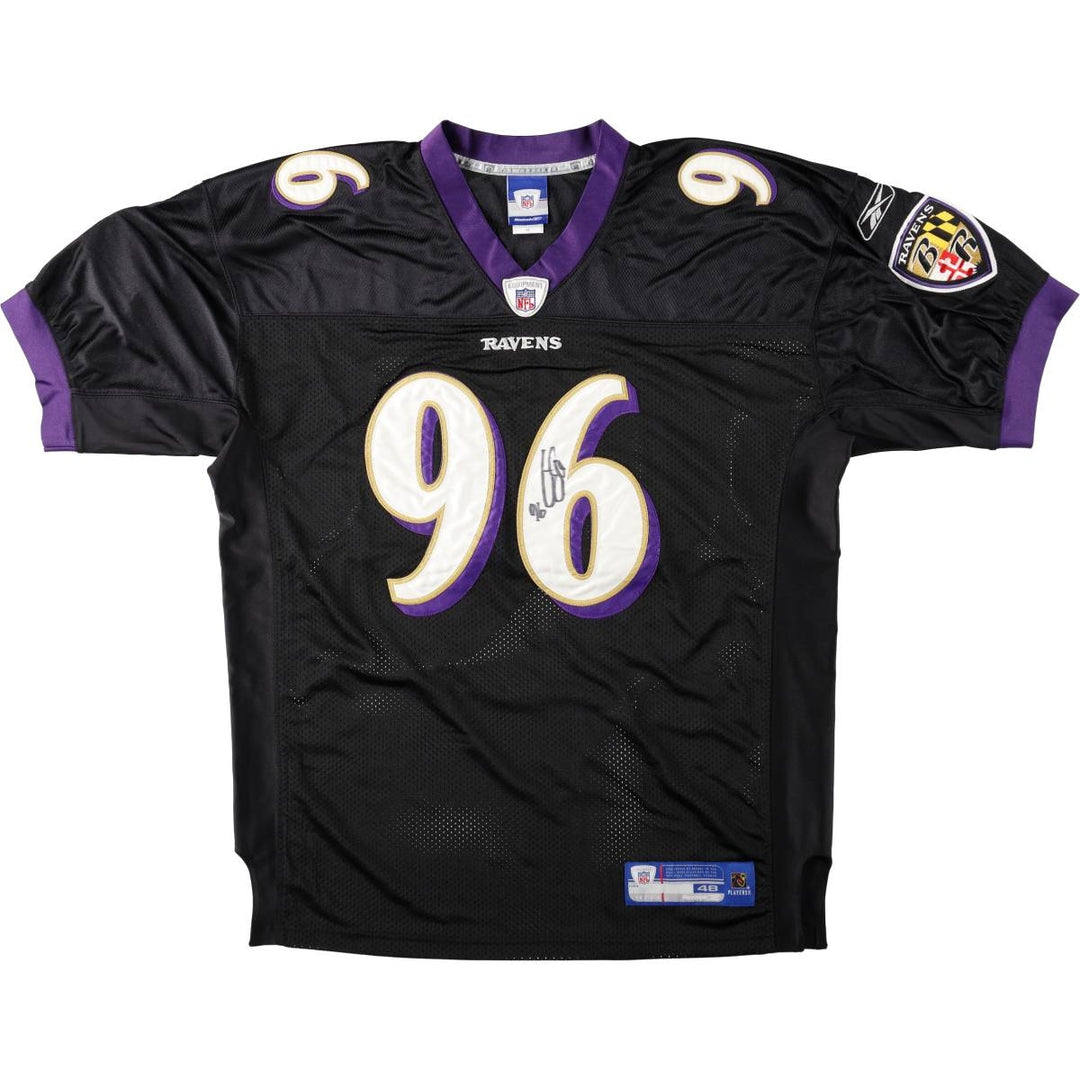 Reebok NFL Baltimore Ravens V-Neck Mesh Game Shirt Football Shirt Men's XL (approx.) Nylon black type Vintage Second Hand
