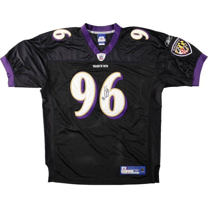 Reebok NFL Baltimore Ravens V-Neck Mesh Game Shirt Football Shirt Men's XL (approx.) Nylon black type Vintage Second Hand
