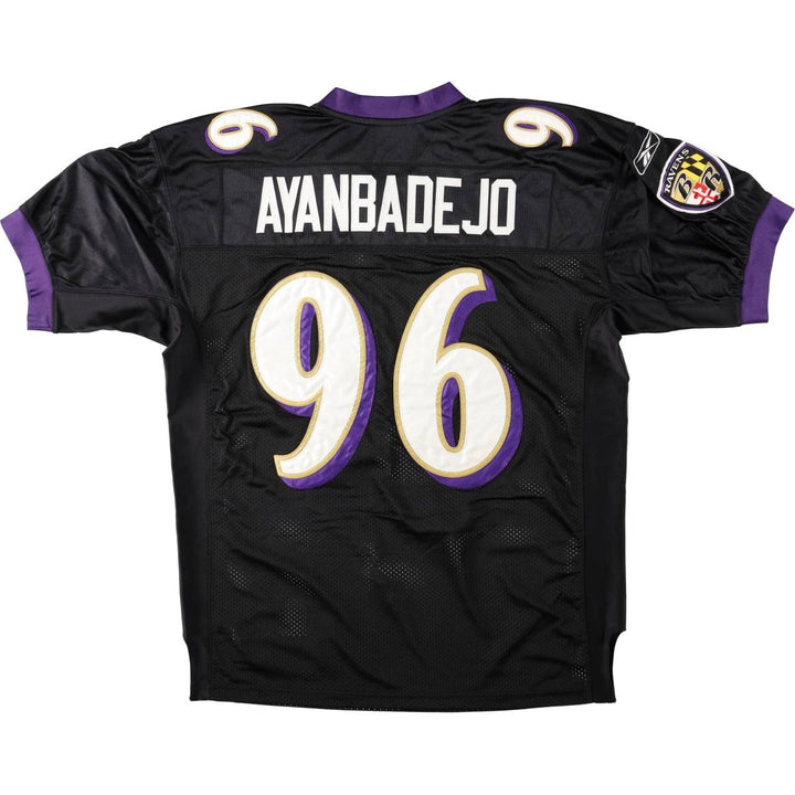 Reebok NFL Baltimore Ravens V-Neck Mesh Game Shirt Football Shirt Men's XL (approx.) Nylon black type Vintage Second Hand