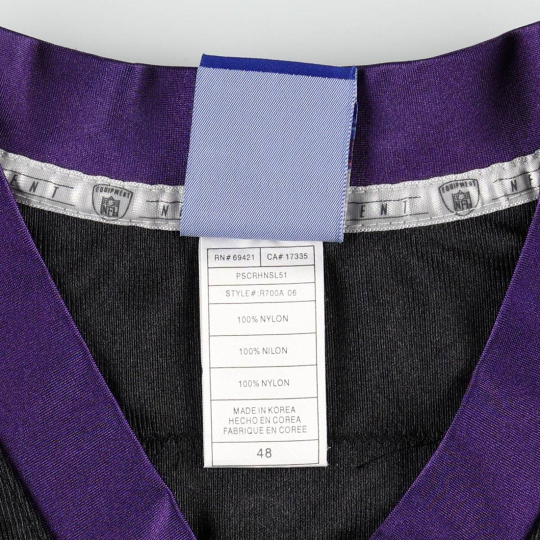 Reebok NFL Baltimore Ravens V-Neck Mesh Game Shirt Football Shirt Men's XL (approx.) Nylon black type Vintage Second Hand