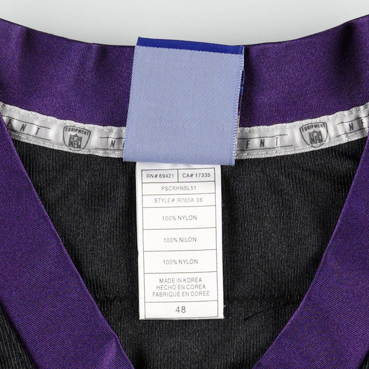 Reebok NFL Baltimore Ravens V-Neck Mesh Game Shirt Football Shirt Men's XL (approx.) Nylon black type Vintage Second Hand