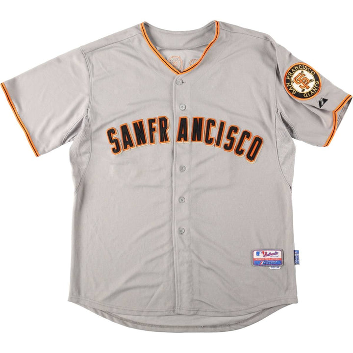 90s-00'S Majestic COOL BASE MLB San Francisco Giants Mesh Game Shirt Baseball Shirt polyester gray type Vintage Second Hand
