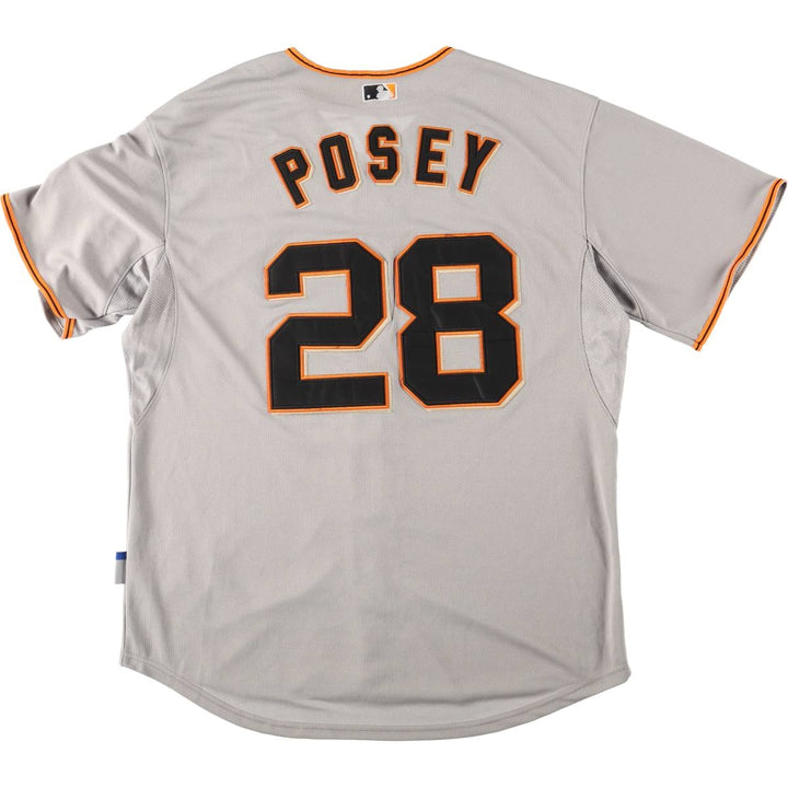 90s-00'S Majestic COOL BASE MLB San Francisco Giants Mesh Game Shirt Baseball Shirt polyester gray type Vintage Second Hand