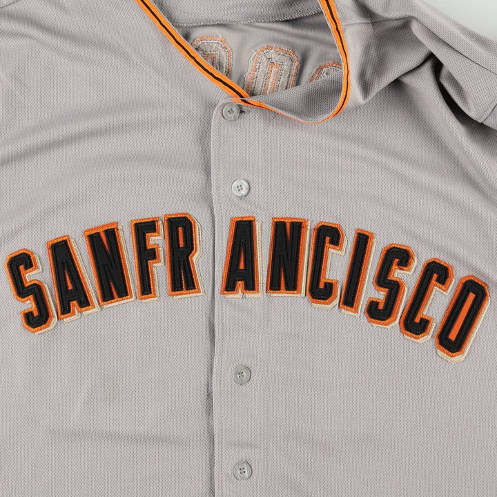 90s-00'S Majestic COOL BASE MLB San Francisco Giants Mesh Game Shirt Baseball Shirt polyester gray type Vintage Second Hand