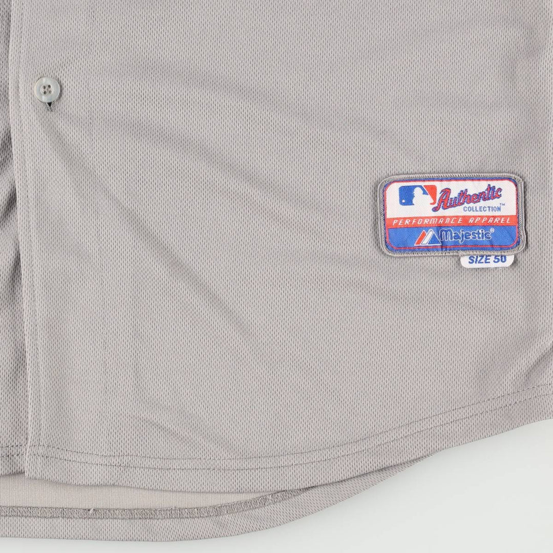 90s-00'S Majestic COOL BASE MLB San Francisco Giants Mesh Game Shirt Baseball Shirt polyester gray type Vintage Second Hand