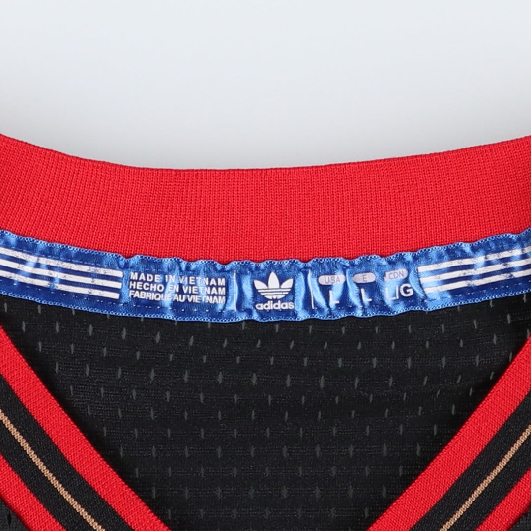 Adidas Originals V-neck Mesh Philadelphia 76ers Game Shirt Replica Uniform (Men's Size L) polyester black type Vintage Second Hand