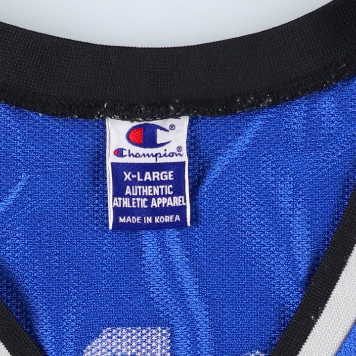 90'S Champion NBA Orlando Magic V-neck Mesh Game Shirt Replica Uniform (Men's XL equivalent) Nylon blue type Vintage Second Hand
