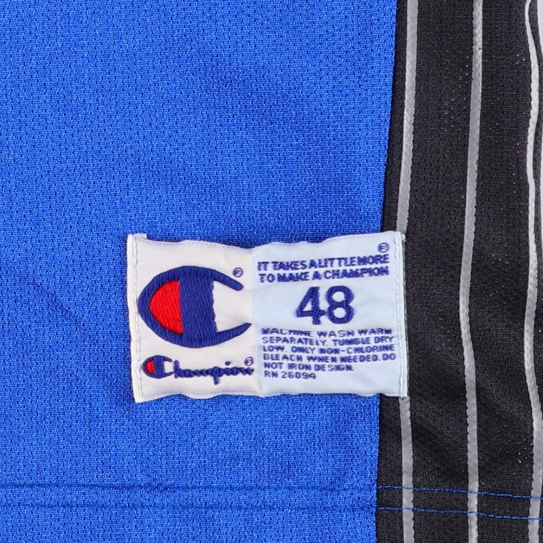 90'S Champion NBA Orlando Magic V-neck Mesh Game Shirt Replica Uniform (Men's XL equivalent) Nylon blue type Vintage Second Hand