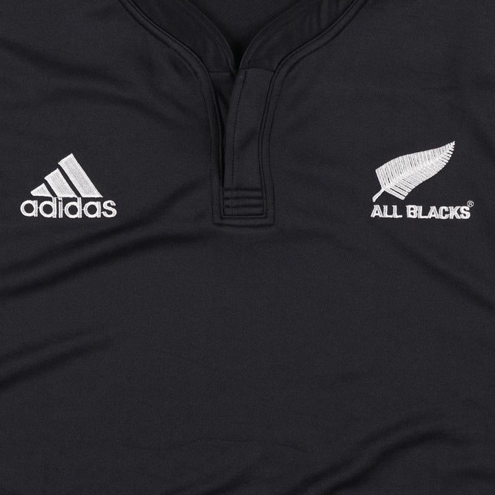 Adidas CLIMA COOL New Zealand National Team Henley Neck Mesh Game Shirt Replica Uniform (Men's XL equivalent) polyester black type Vintage Second Hand