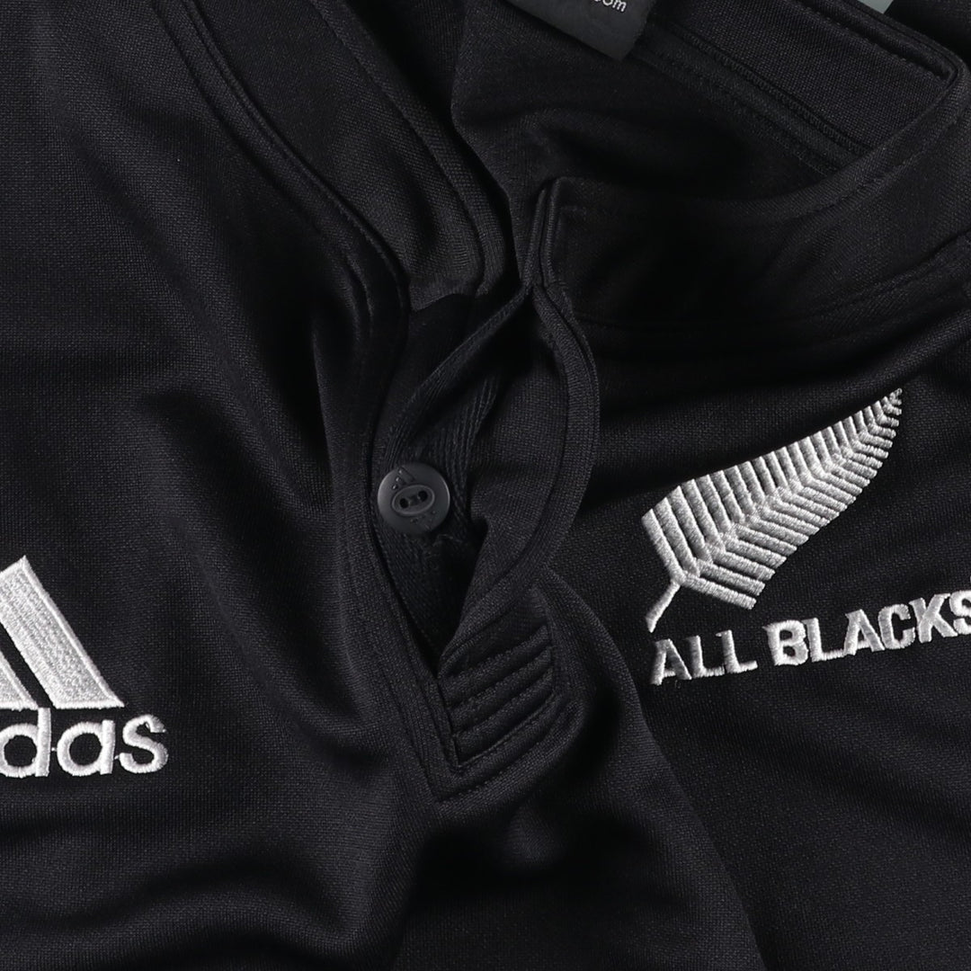 Adidas CLIMA COOL New Zealand National Team Henley Neck Mesh Game Shirt Replica Uniform (Men's XL equivalent) polyester black type Vintage Second Hand