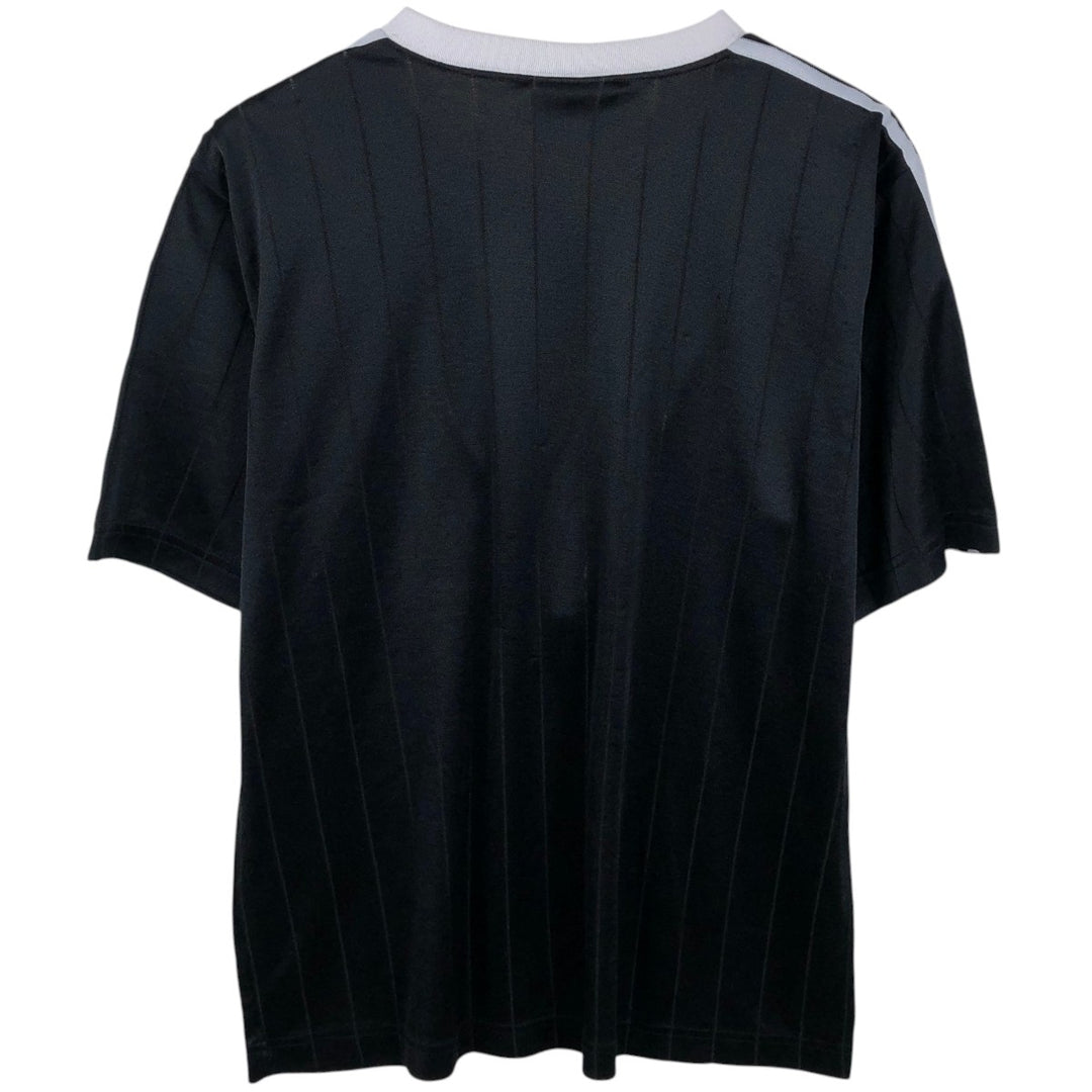 90s-00'S Adidas Stripe Pattern V-Neck Soccer Uniform Game Shirt, Made in USA, Men's Size L (Equivalent), Vintage unclear black type Vintage Second Hand