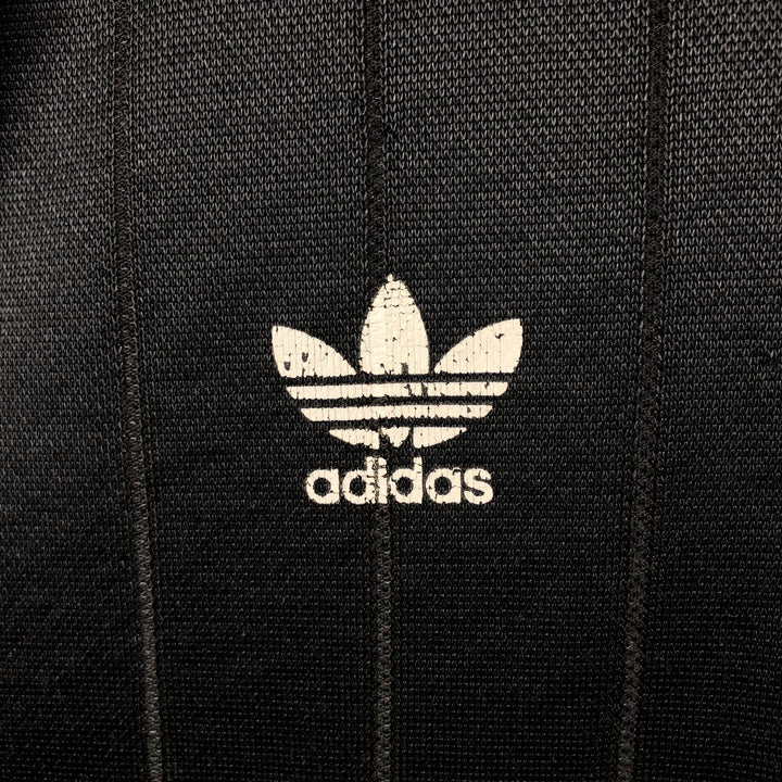 90s-00'S Adidas Stripe Pattern V-Neck Soccer Uniform Game Shirt, Made in USA, Men's Size L (Equivalent), Vintage unclear black type Vintage Second Hand